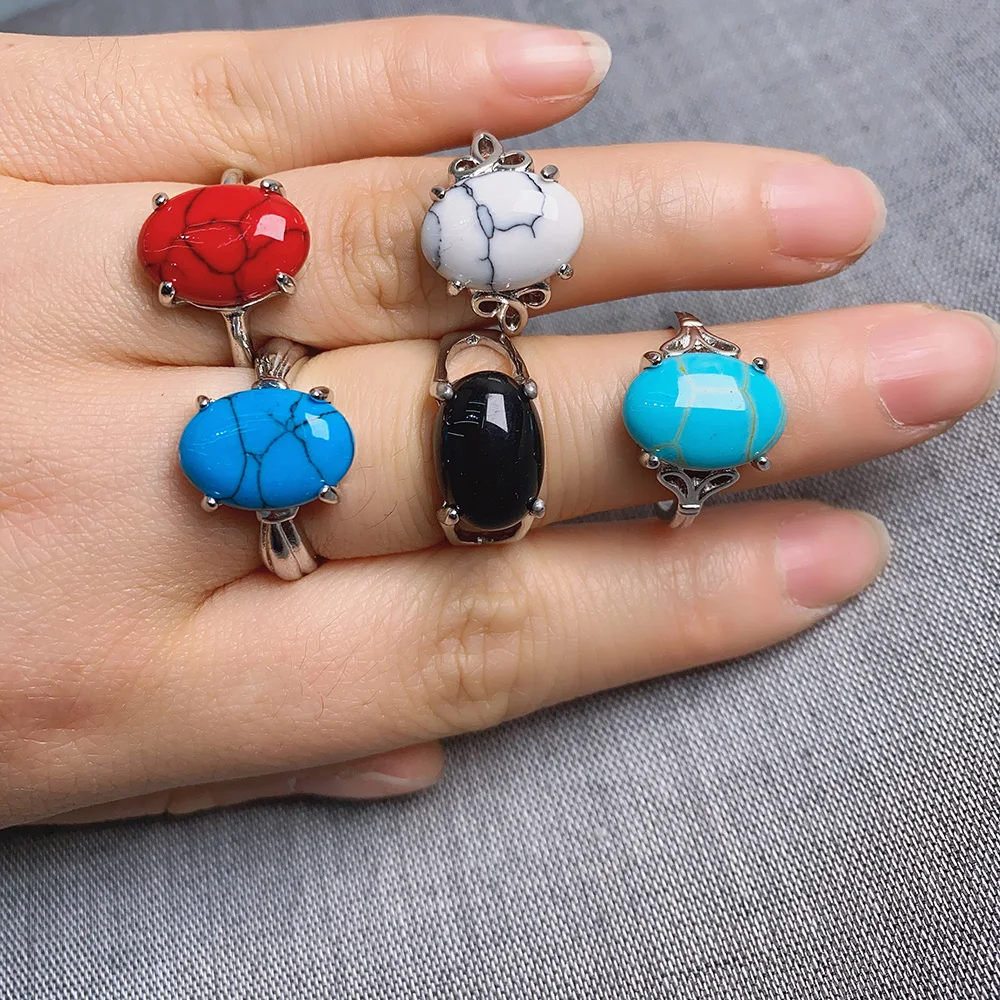 

Natural Semi-precious Stones Mixed Style Exquisite Ring Making DIY Charm Ring Jewelry Gift 20pcs