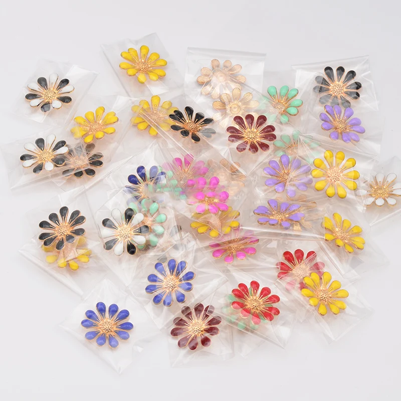 Moda 18mm 10 pezzi Daisy gocciolante olio metallo risultati del fiore abbellimento per gioielli che fanno accessori fai da te