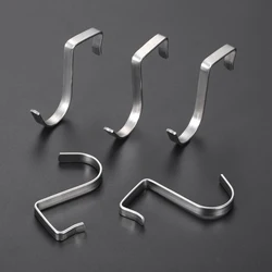 5 PCS Flat S Hooks Metal Silver S Shaped Hanging Hooks for Kitchen Bathroom Bedroom and Office Home Storage 45*20mm