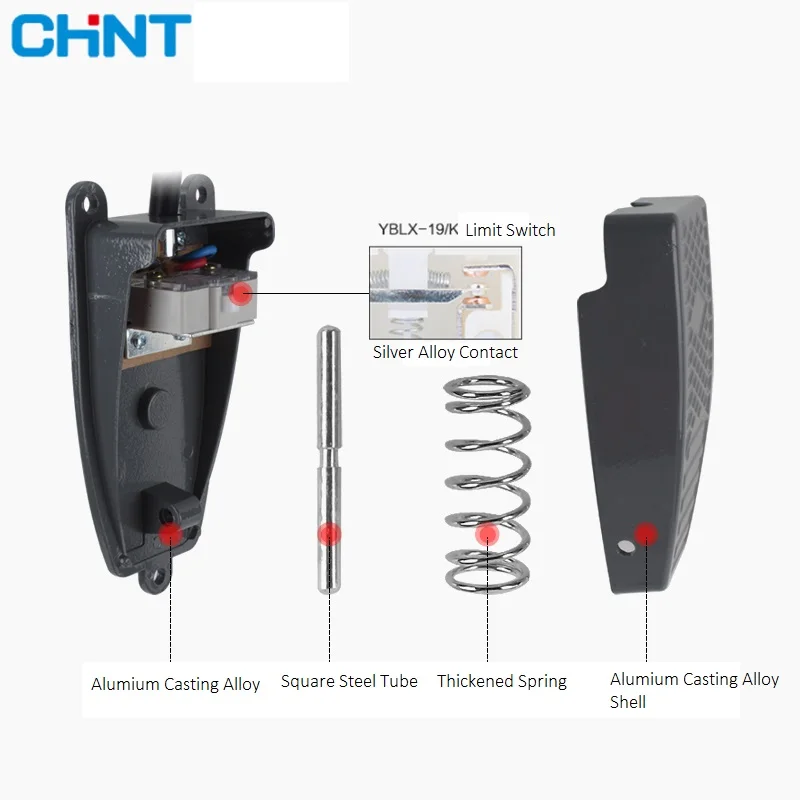 Nonslip Metal Momentary Electric Power Foot Pedal Switch YBLT-EKW/5A/B 12V 24V Step Siwtch for  Workshop