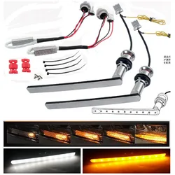 Dual-Color White / Amber Yellow LED Sequential Flowing Winker Valve Front Turn Singal DRL For Alphard 30 Vellfire 30 Noah Voxy80