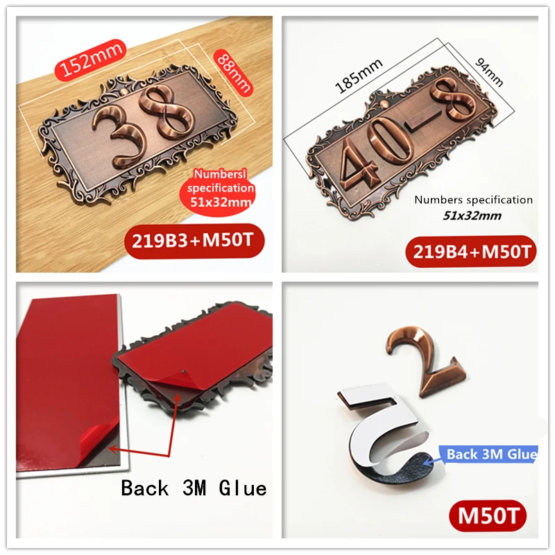 DIY Door Number ABS Plastic Customized Door Plates For Home Gates Hotel Room Personalized House Number Stickers Door Number Sign