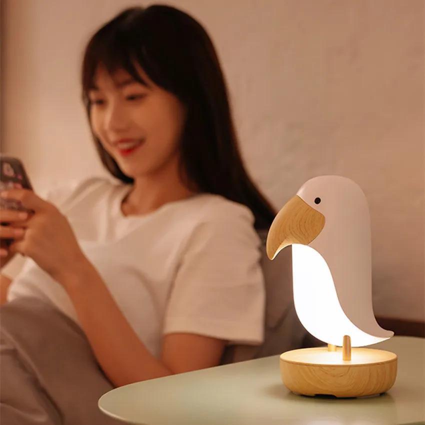 Imagem -05 - Moderno Led Nórdico Toque Pássaro Night Light Usb Table Lamp Casa Luminaria Quarto Decoração Estudo Iluminação Interior Regulável