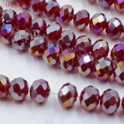 AB Color Crystal Rondelle Beads 4mm Glass Loose 140pcs/lot DIY Natural Stone Spacer 48 Faceted Beading Czech jewelry Materials