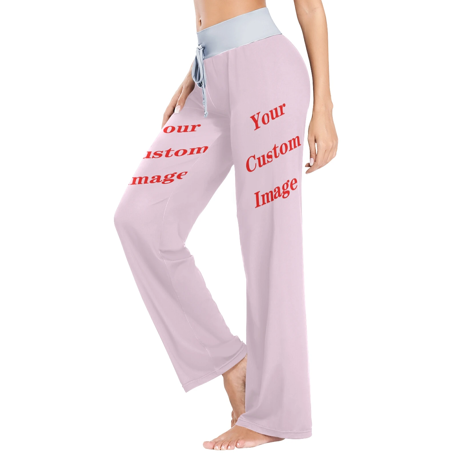 Imagem -02 - Calça Comprida de Fundo com Cordão Feminino Tamanho Solto Pijama de Casa Padrão Personalizado Calça Casual Sexy Roupa de Dormir para Outono Peças