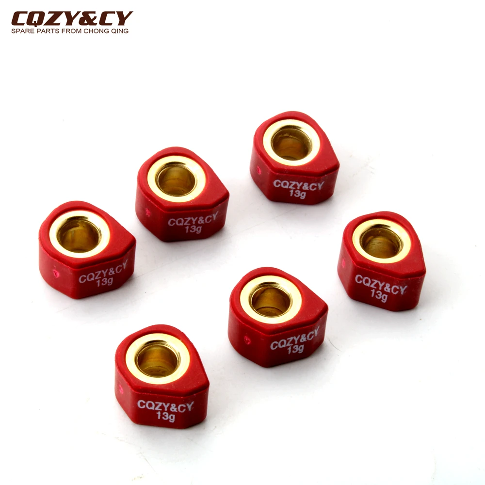 6PC Racing Roller Set Weight 18x14mm 9g 13g For Kymco Agility 125 Downtown Heroism K-Xct Like Movie 125cc 4T Engine Scooter