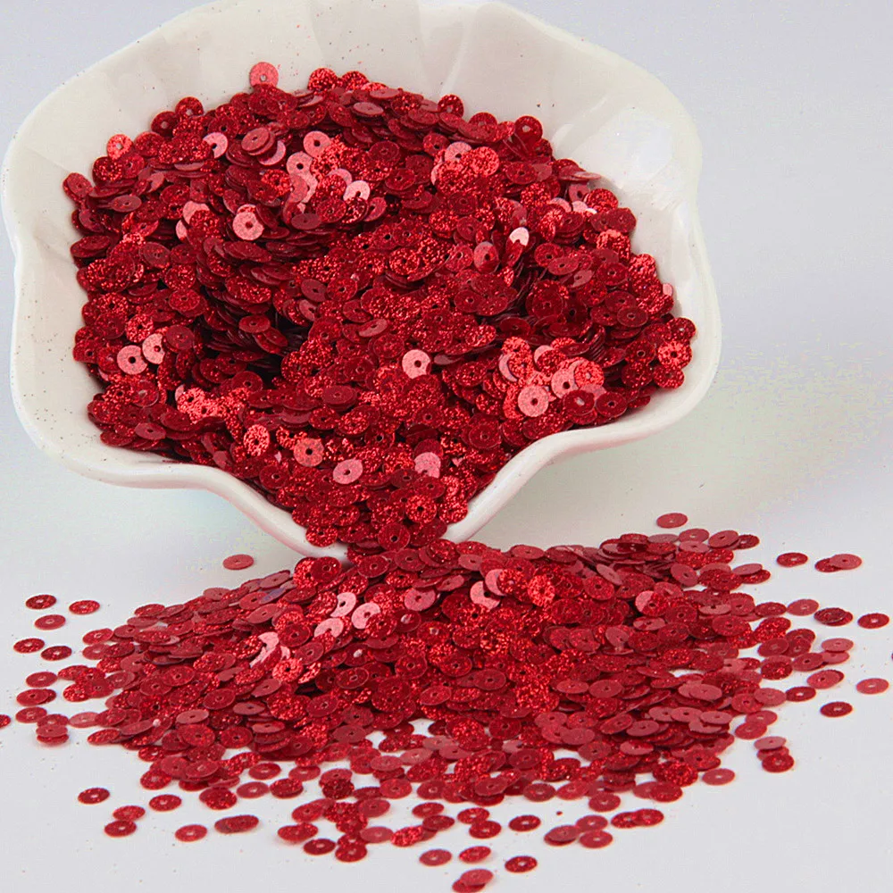 Paillette Red Sequin 3mm-25mm PVC Loose Sequins Paillettes Nail Art Scrapbooking Sewing DIY Wedding Decorat Lentejuelas