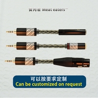 8 Core Silver Audio Cord 2.5 Male to 4.4 Female Cable 2.5mm/4.4mm To 3.5mm Hand-made Balanced Adpter for HIfi MP3 Music Player
