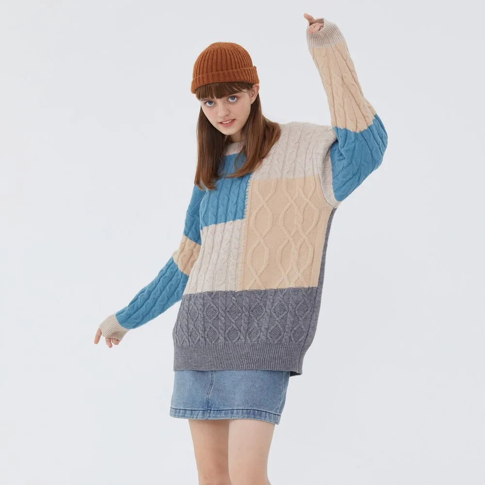 Plaid Knitted Retro Vintage Designer Oversized Woman Sweaters Winter Clothes Women Nice Pullover Cardigan Long Sleeve Tops