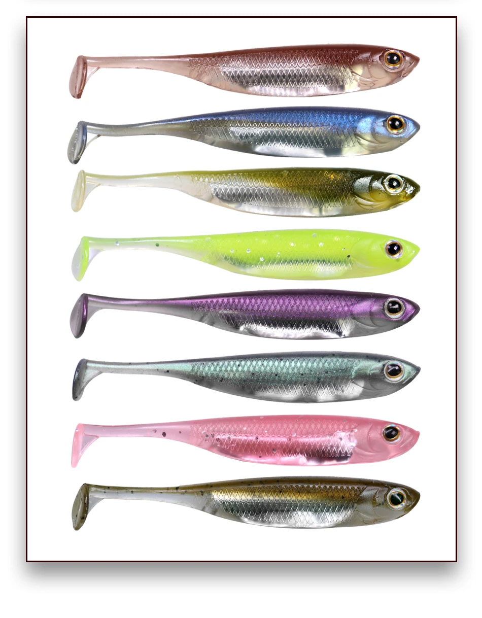 THKFISH 5/6pcs Fishing Soft Lures 7cm 8cm 10cm Paddle Tail Artificial Fishing Baits Freshwater Silicone Soft Lures Swimbait