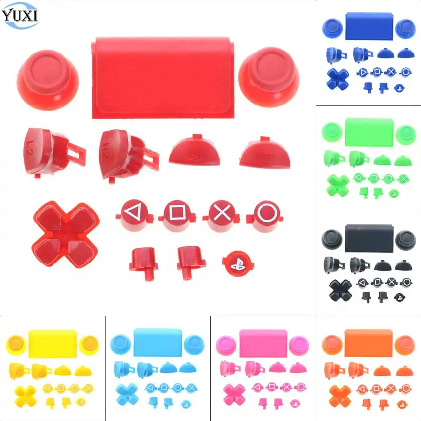 

YuXi 15 in 1 Button Set D-pad Direction Key L1 R1 L2 R2 Buttons Replacement For PlayStation 4 PS4 Pro Slim JDS 040 Controller