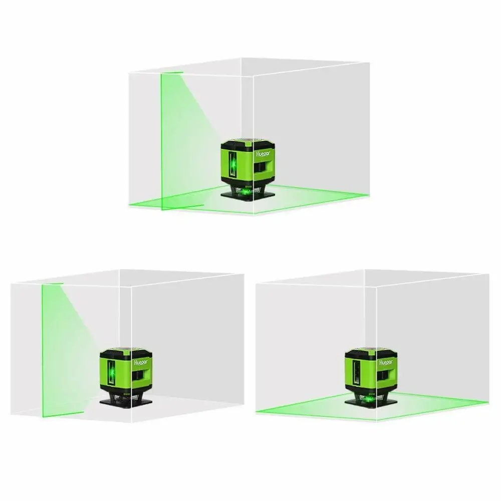 Imagem -03 - Huepar-nível a Laser para Instalação de Piso com Modo de Comutação de Linha para Alinhamento de Pisos e Azulejos Feixe Verde com Bateria de Lítio