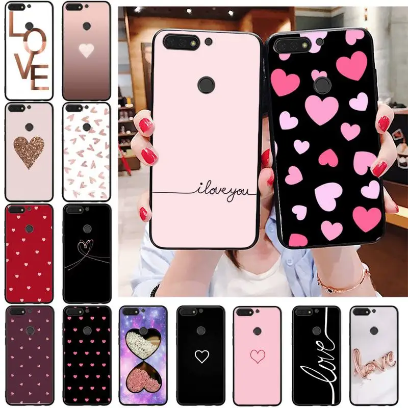 Babaite I Love you Pink Heart   Coque Shell Phone Case For Huawei Honor 8X 9 10 20 Lite 7A 7C 10i  9X play 8C 9XPro