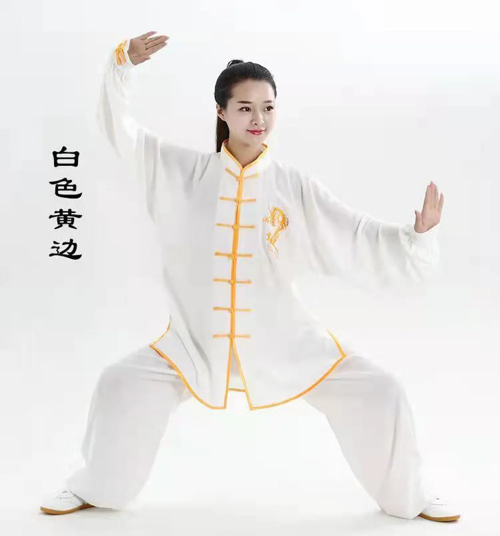 Tập Thể Dục Đồng Nhất Rồng Kung Fu Dài Tay Thái Cực Quần Áo Trung Quốc Truyền Thống Dân Gian Thái Hành Ngoài Trời Buổi Sáng Đi Bộ Thể Thao