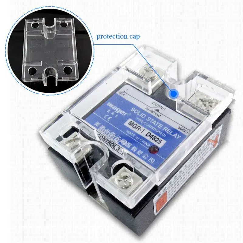 SSR 25A 3-32V DC To 24-480V AC Single Phase Solid State Relay DC Control AC MGR-1 D4825 Load Voltage