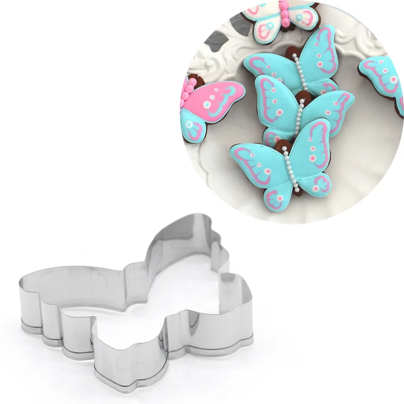 Butterfly Cookie Cutter Stainless Steel Biscuit Knife Baking Fruit Kitchen Mold Embossing Printing 