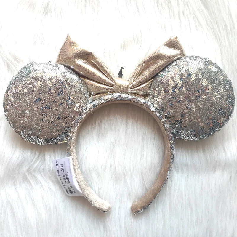 Disney Princess Cendrillon Turesauna Band pour filles, oreilles de Minnie Mouse Disneyland, vêtements de sauna à paillettes, jouets de beauté, cadeau de décoration de fête