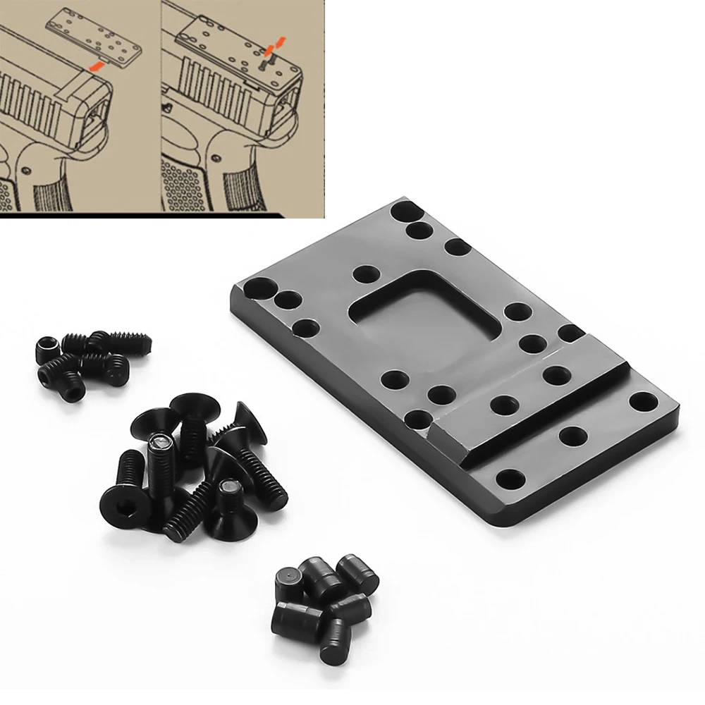 Red Dot Scopes Mount Base Plate Fit for Glock RMR VENOM MROS Rear Sight Tactical Mounting Plate Optics Adapter Gun Accessories