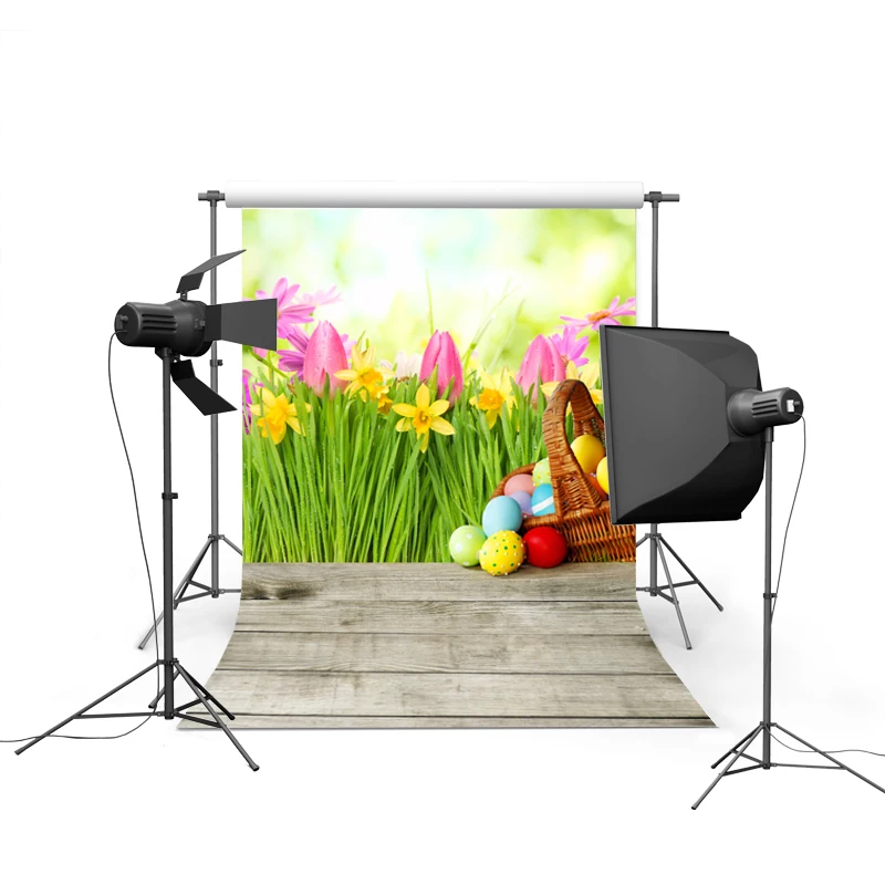 

Spring flower tulip photo backgrounds vinyl Easter day photographic backdrops of kids photo studio accessories photophone GE-046