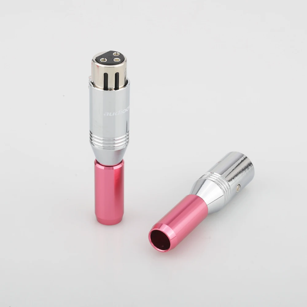 Audicorast 2 Nữ 2 Chiếc Nam XLR Hi Cấp Âm Thanh Hifi Jack 3 Chân Cắm Cổng Kết Nối Đen Vỏ Kim Loại đồng Thau Đồng Bạc XLR Sock