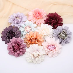 10CM Big Artificial Flowers Heads Silk Dahlia Daisy Fake Flower For Home Decor Wedding Decoration Christmas DIY Garland Gift Box
