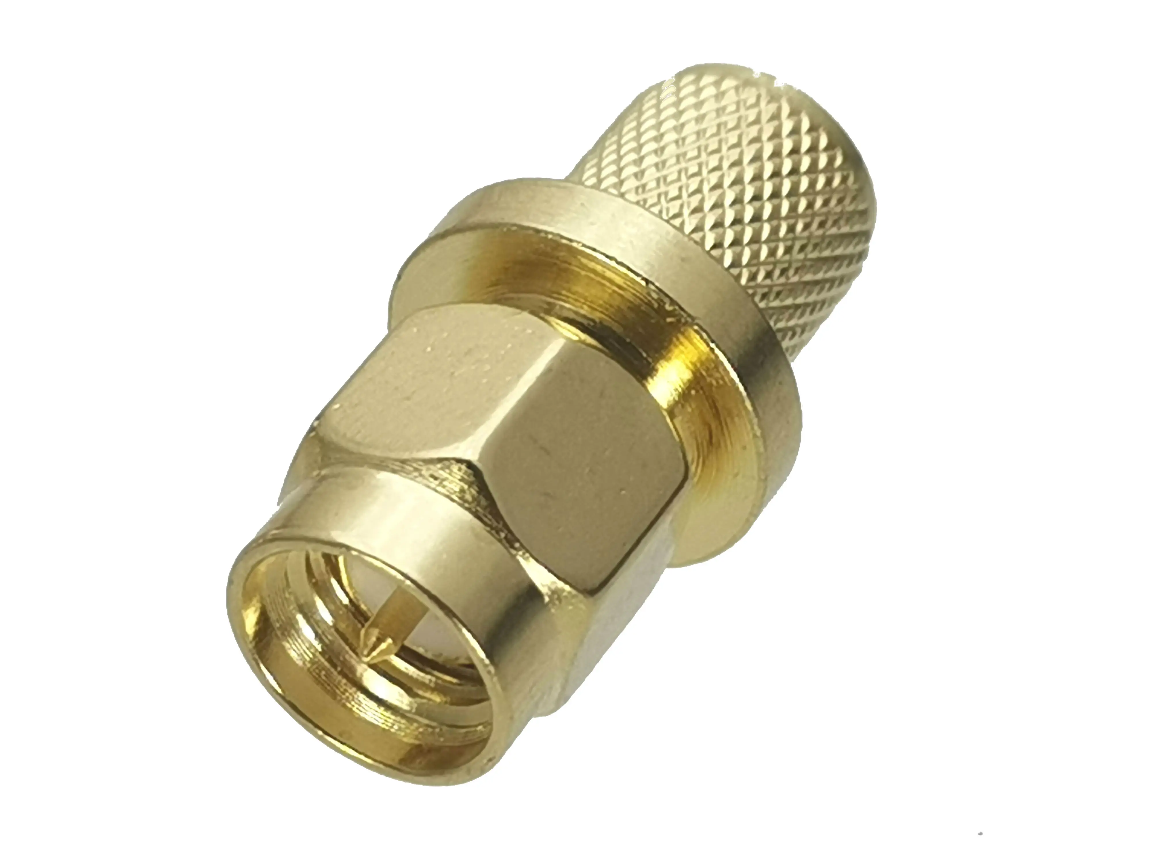 1pcs Connector SMA Plug Male Cimp For RG5 RG6 5D-FB LMR300 Cable Straight Wire Terminals RF Coaxial Adapter New