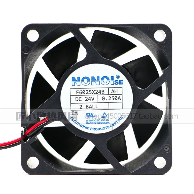 New original F6025X24B AH DC24V 0.25A ball cooling fan 6CM inverter fan