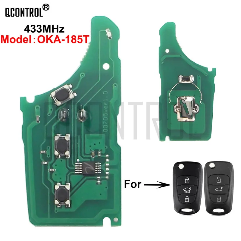 QCONTROL Car Remote Key Electronic Circuit Board for HYUNDAI CE0682 OKA-185T Auto 433MHz Transmitter ASSY 433-EU-TP