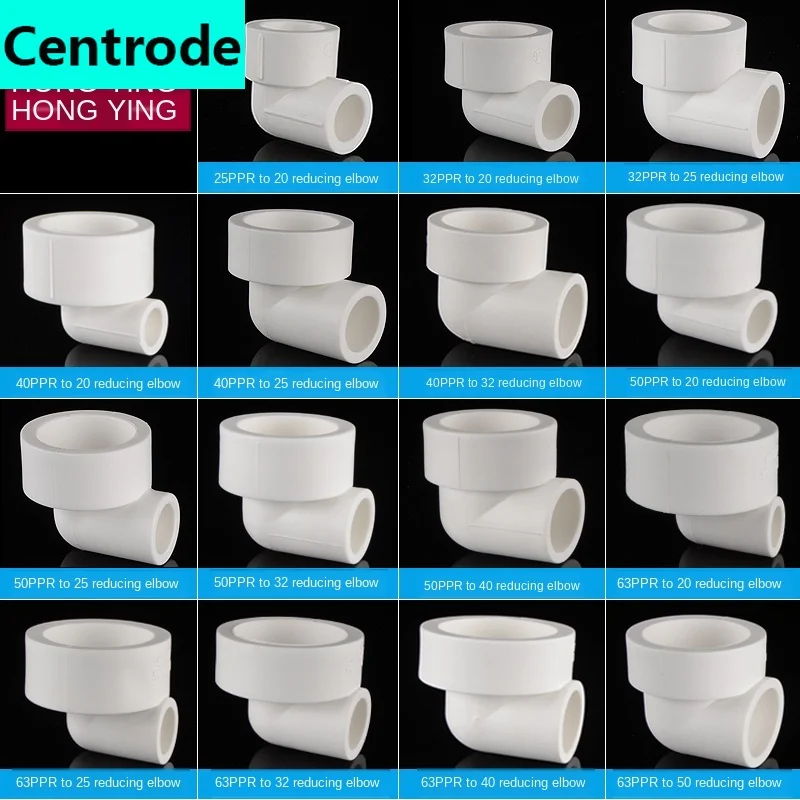 Mocowania rur 1/2 cala 3/4 cala 1 cal 1.2 cala PPR reduktor kolanko do 20/25/32/40/50/63 PPR reduktor do rur łokieć