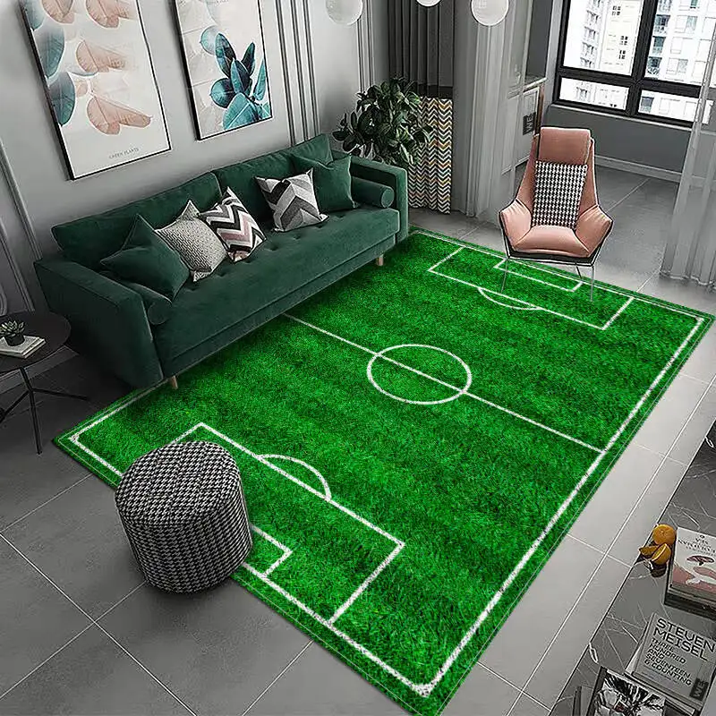 3D Football Field Capet For Kids Room Soft Floor Mat Microfiber Large Carpet Children Washable Baby Room Play Mat Boy\'s Rug