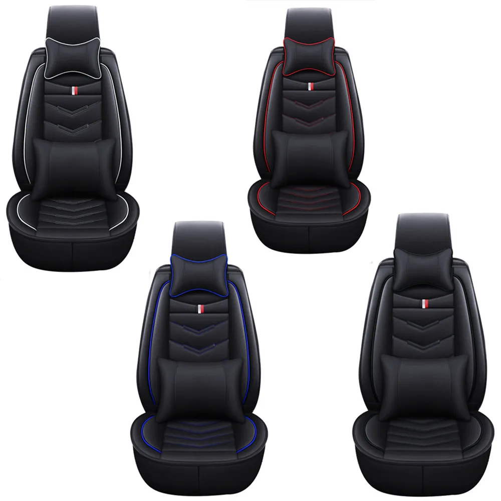 5Seats Leather Car Seat Covers For Nissan Altima Dualis Juke Frontier Fuga Leaf Bluebird Rogue Navara NP300 Auto Seat Cushion