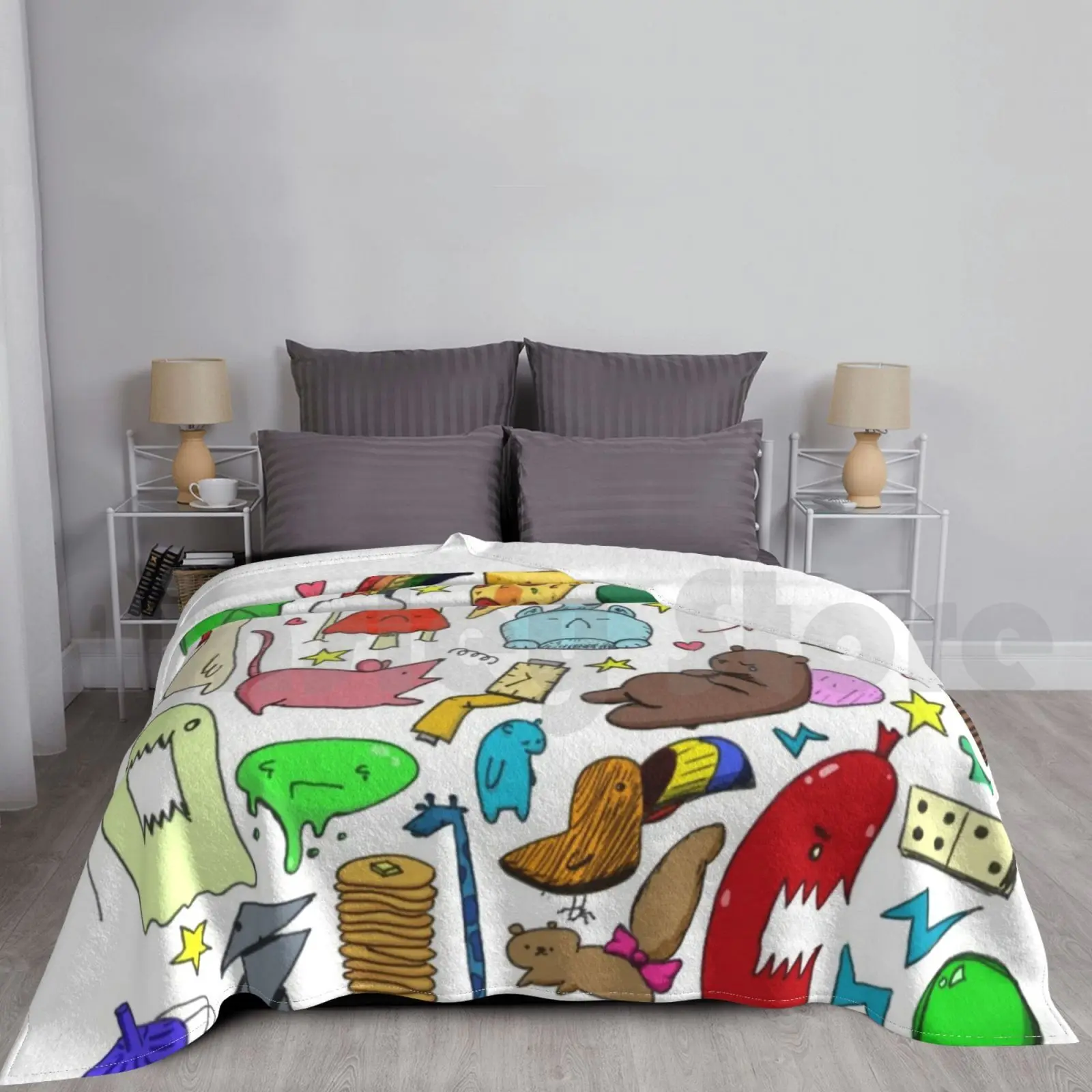 Blanket Bananas Time 249 Pizza Cauldron Bike Kid Coffee Domino Bear Balloon Duck Dino Egg