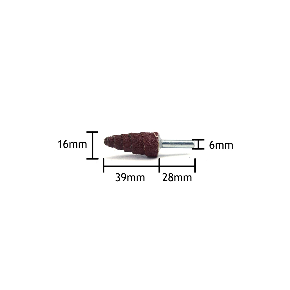 POLIWELL 6mm Shank Tapered Grinding Head Sanding Paper Wheels Electric Grinding Accessories Polishing Head Wheel Tool For Dremel