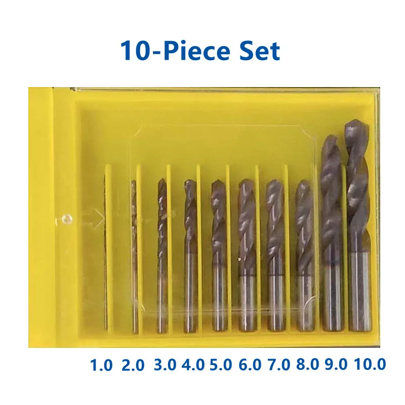 Imagem -03 - Sanai Broca de Carboneto de Tungstênio 10 Peças Mm10 mm Hrc65 ° Broca Torção Conjunto de Ferramentas de Perfuração Metal Brocas