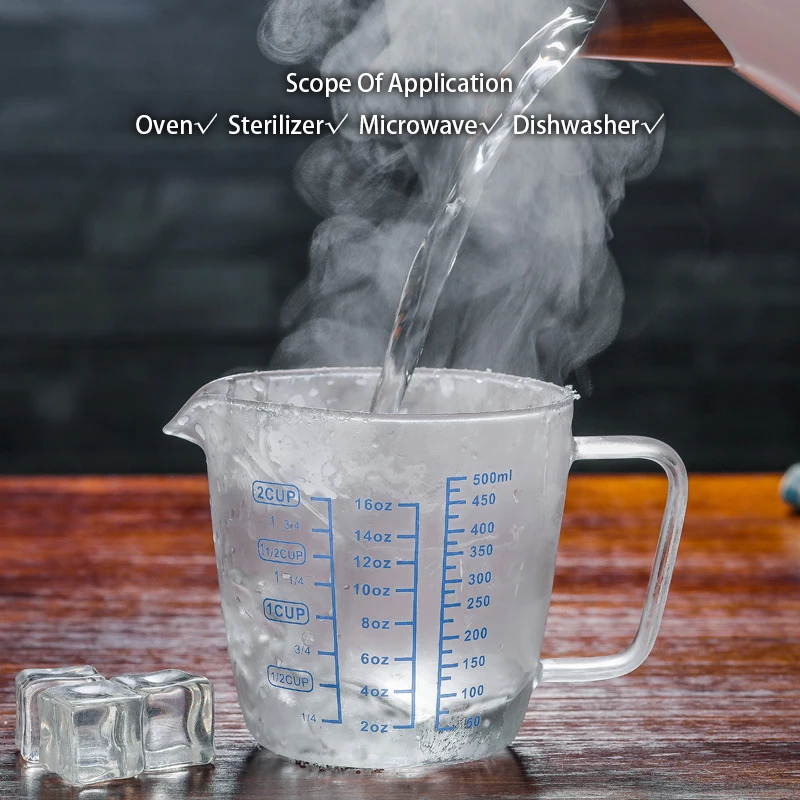 250/500ml Glass Measuring Cup Milk Jug Cafe Creamer Cup Juice Tea Espresso Coffee Cup Barista Mug Milk Frother Latte Pitcher