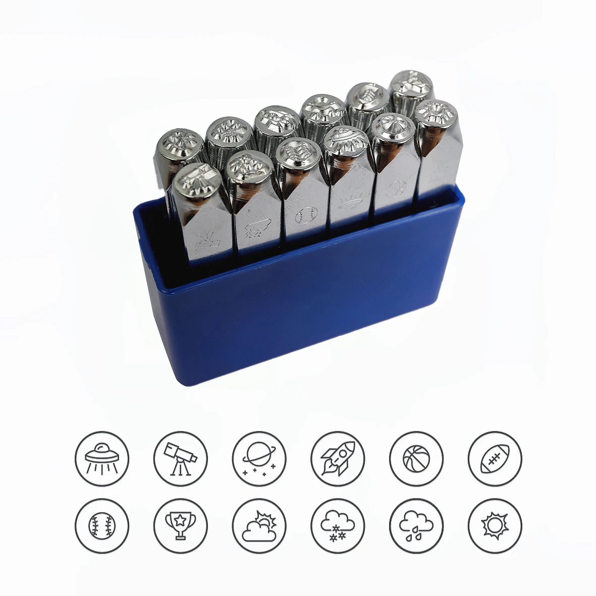 Metal Stamping Metal Stamping Kit 12PCS DIY Metal Punch Constellation Leather Stamps, Jewelry Stamping 1/4 (6mm)