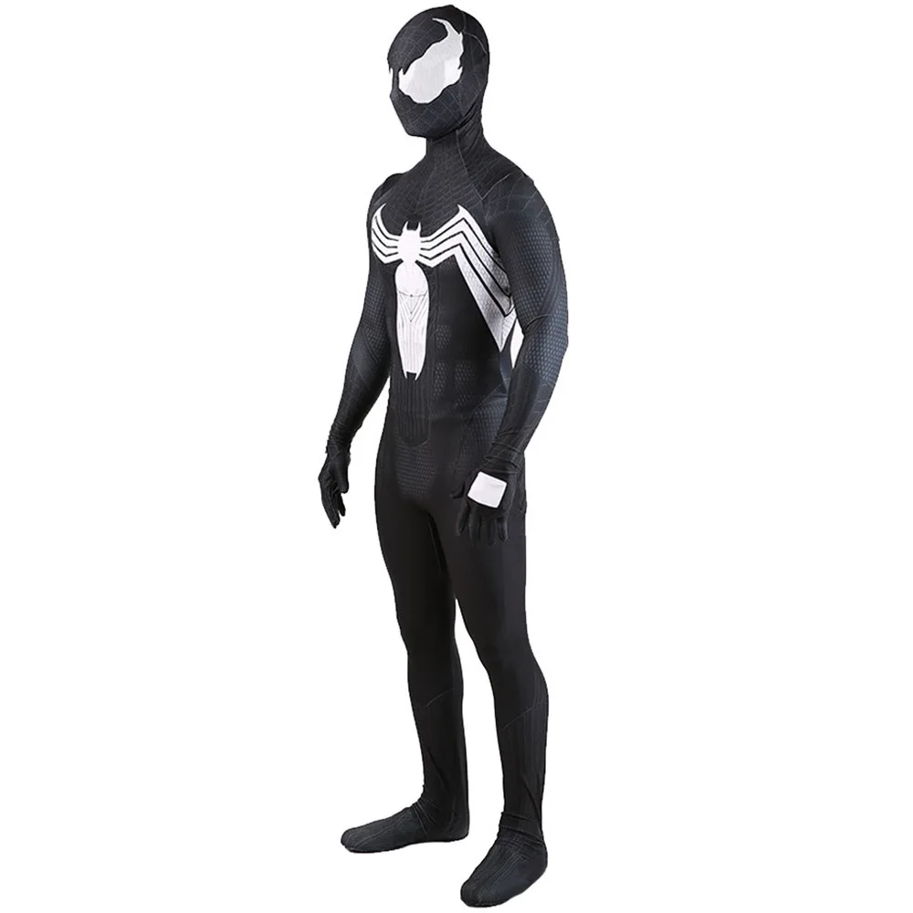 Black Venom Spiderman Cosplay Symbiote Costume grandi occhiali Costume di Halloween Superhero body Zentai Suits Costume adulto