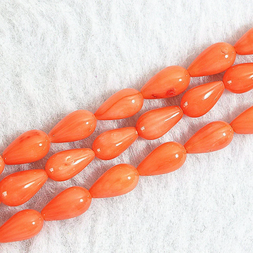 Fashion 3 colors natural red coral waterdrop 5x9mm teardrop loose beads jewelry making spacers accessories finding 15 inch B655