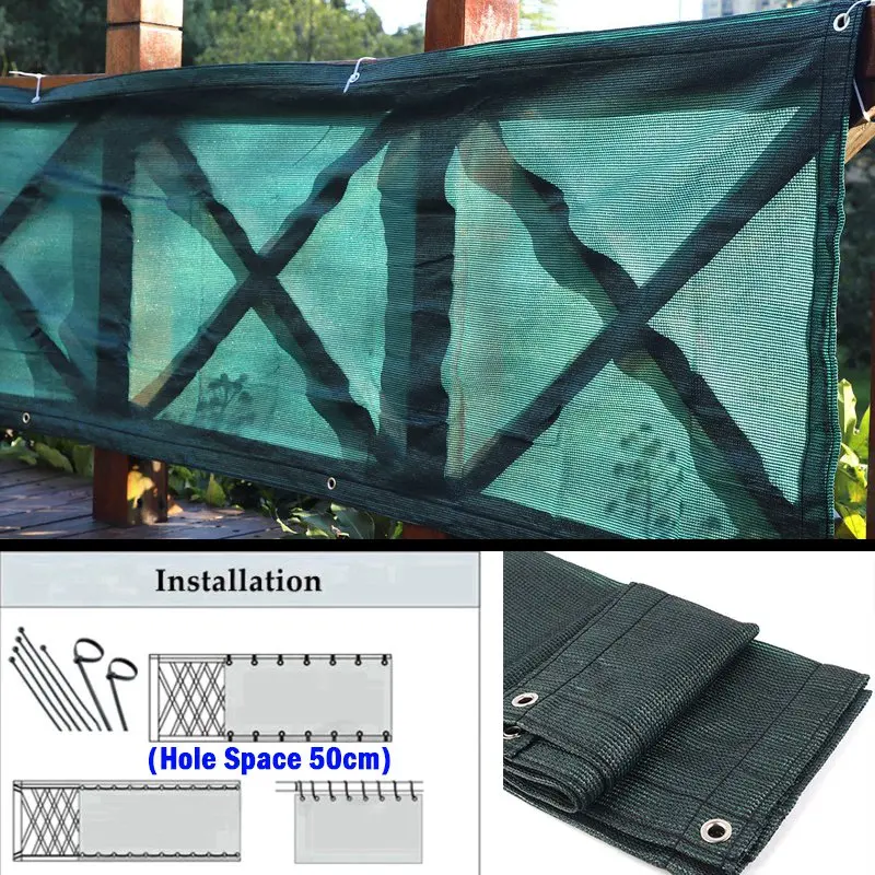 

Dark Green HDPE Balcony Privacy Net Fence Shielding Anti-UV Wind Protection Apartment Balcony Terrace Shelter Privacy Nets