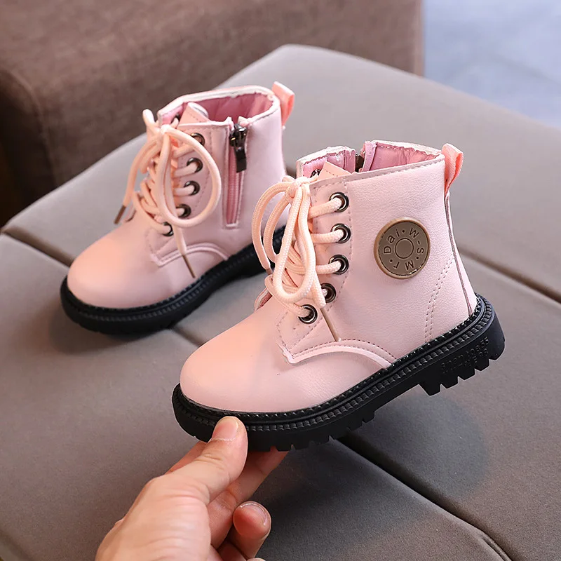 Girls Boots Baby Short Snow Boots Fashion Little Boys&Girls Plush Warm Flat Shoes 2023 New Autumn Winter Kid Boots G31