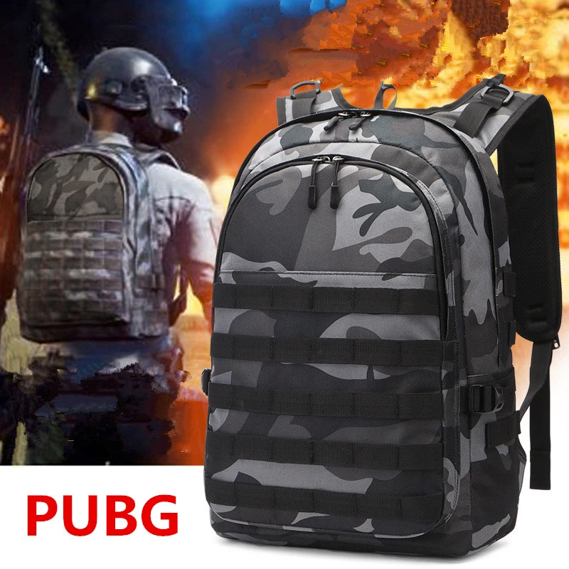 Gioco PUBG zaino uomo borse da scuola Mochila Pubg campo di battaglia pacchetto di fanteria Camouflage tela da viaggio zaino di ricarica USB Cosplay