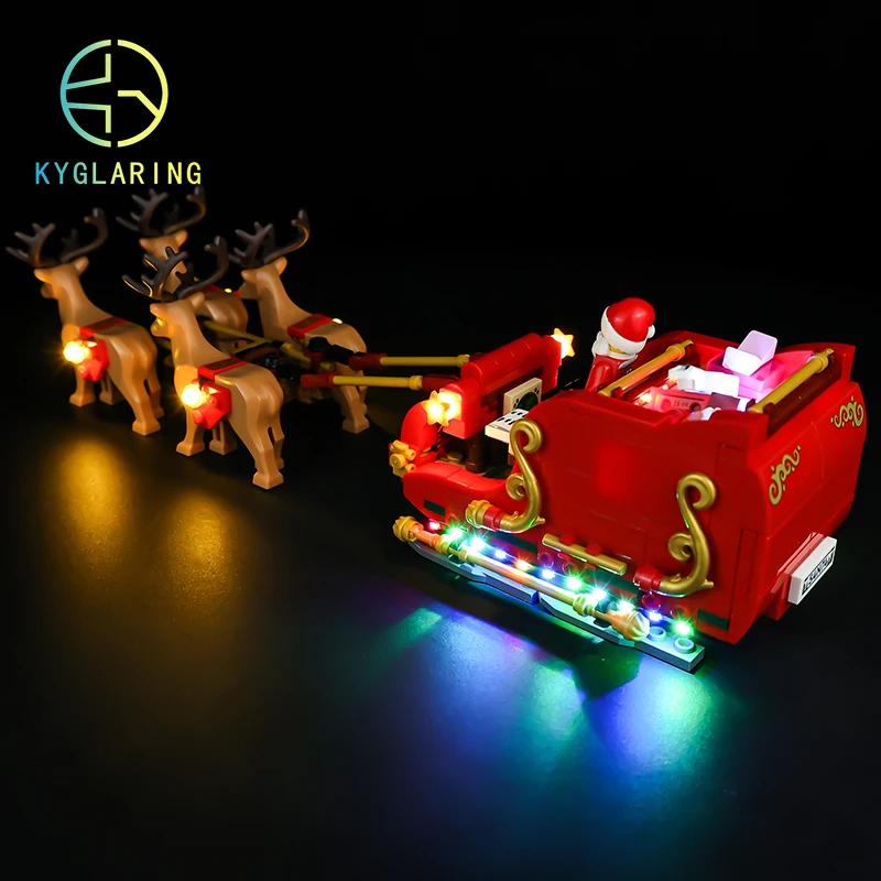 Kyglaring Led Lighting Set DIY Toys for 40499 Santa´s Sleigh Blocks Building (Only Light Kit Included)