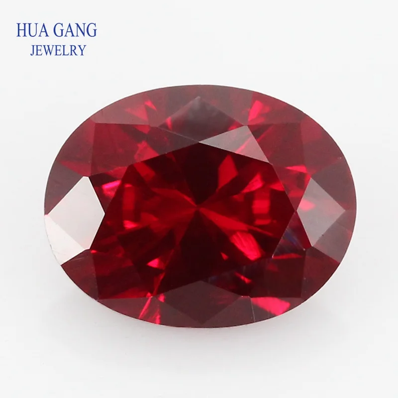 Size 2x3~13x18mm Oval Cut 8# Red Stones Synthetic Corundum Gems Stones For jewelry Wholesale