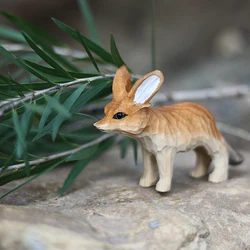 Fennec Fox Wood Carving Ornaments Vulpes zerda Big Eared Fox Handmade Wood home decoration crafts