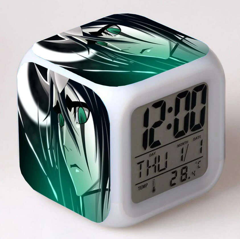 Anime Bleach  Cartoon LED 7 Color Flash Digital Alarm Clocks Night Light Bedroom Desk Clock  Alarm-Clock despertador