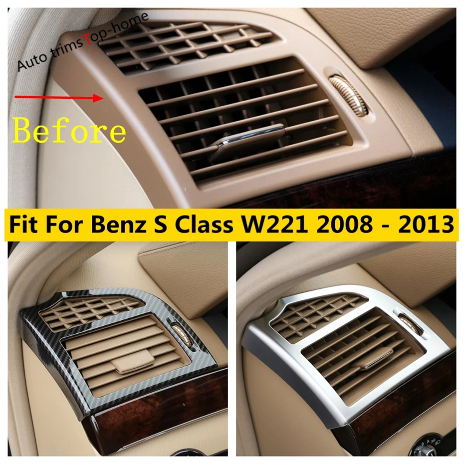 

Side Air Conditioning Vent AC Outlet Decor Frame Carbon Fiber Look / Matte Cover Trim For Mercedes Benz S Class W221 2008 - 2013