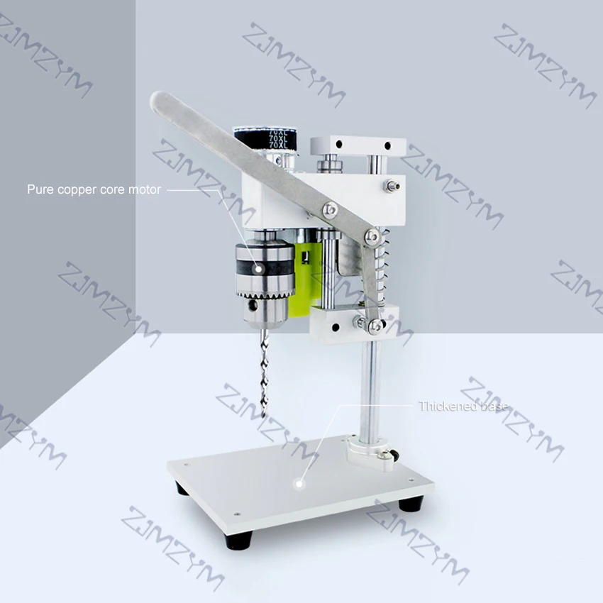 100W High Precision Mini Drill Press 7 Speeds Drilling Chuck 1.5-10mm Small Electric Bench Drill DIY Wood Metal Drilling Machine