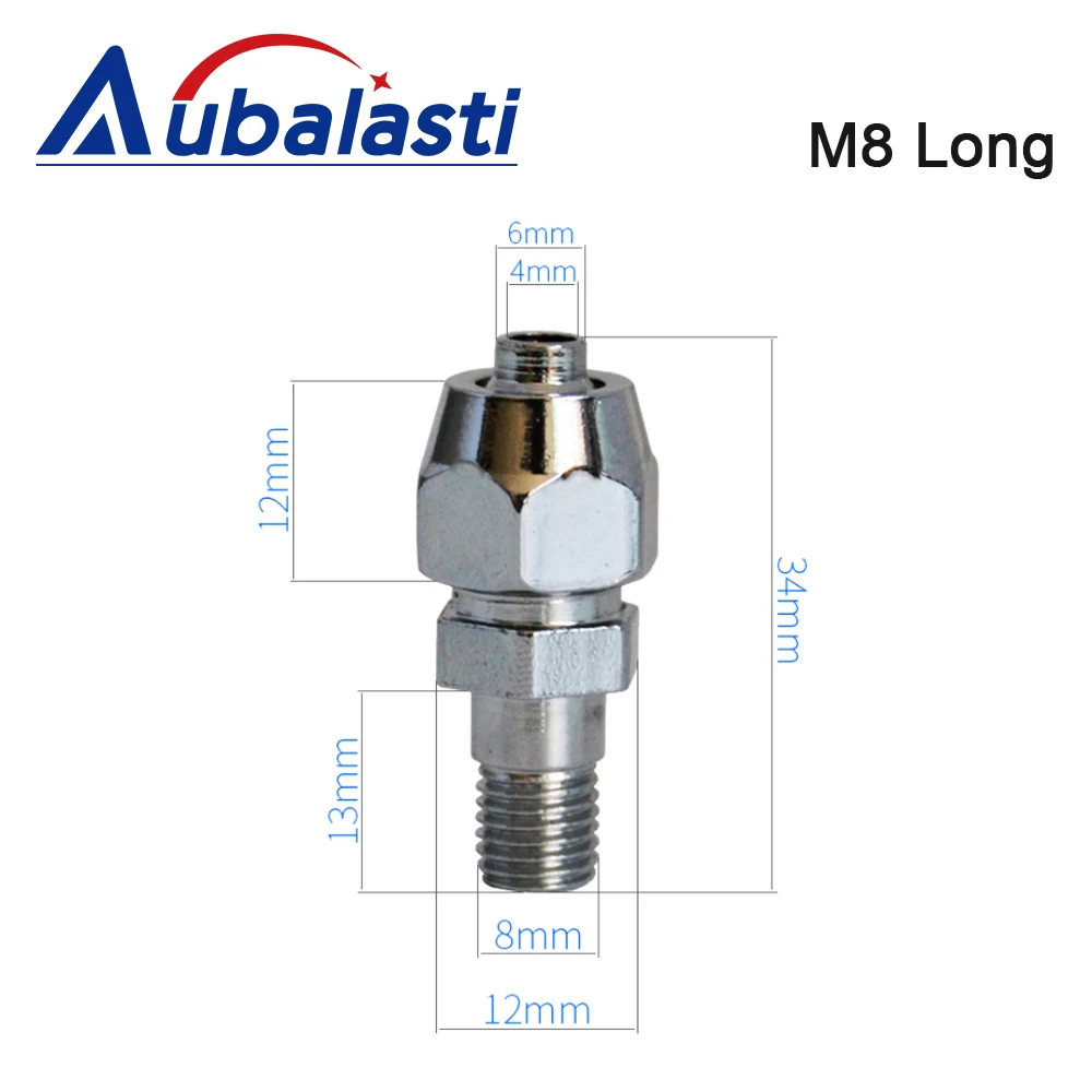 Aubalasti Engraving Machine Spindle Water Gap Connector Thread M8 M10 Water Pipe Connector for CNC Water Cooled Spindle Motor