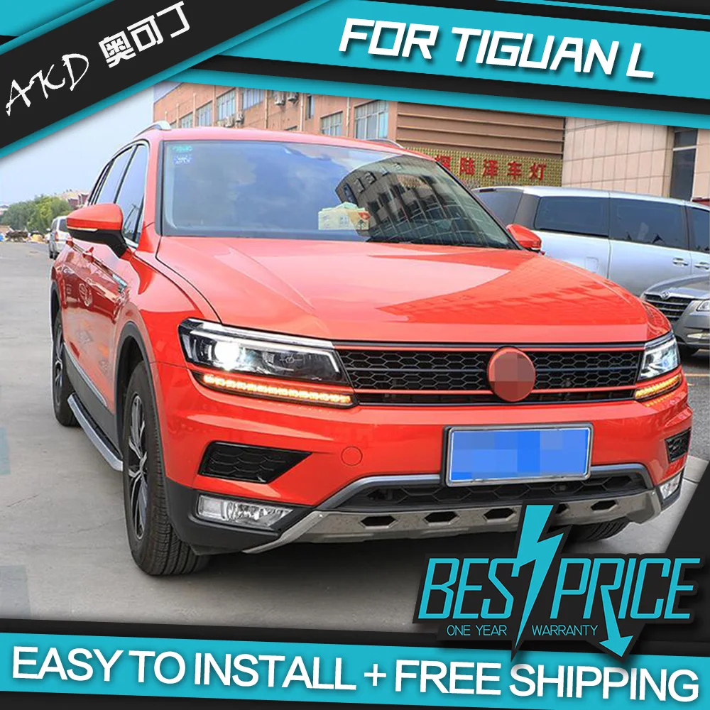 Car Lights For Tiguan L 2017-2021 LED Auto Headlight Assembly LHD RHD Upgrade Dynamic Signal Lamp Bicofal Lens Tool Accessories