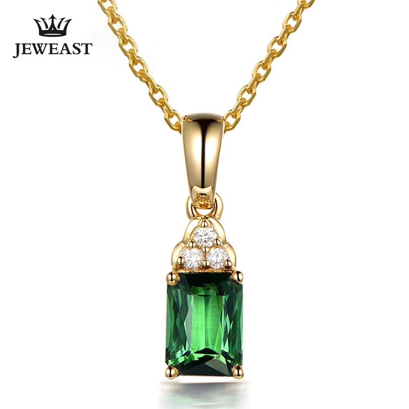 ML Natural green tourmaline 18K Pure Gold Pendant Real AU 750 Solid Gold  Upscale  Classic Party Fine Jewelry Hot Sell New 2023